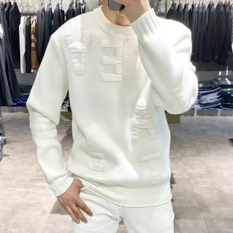 Winter Clothing Korean - Мужская одежда, зеленый вязаный свитер, мужские