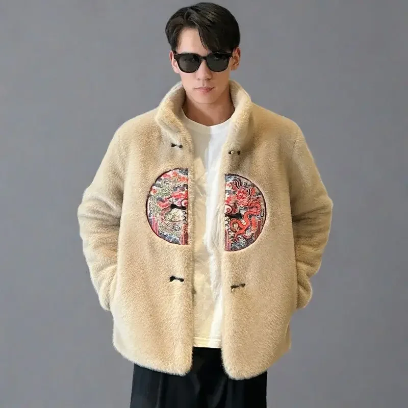 Winter Clothing Brand - Зимняя меховая куртка с вышивкой, мужская