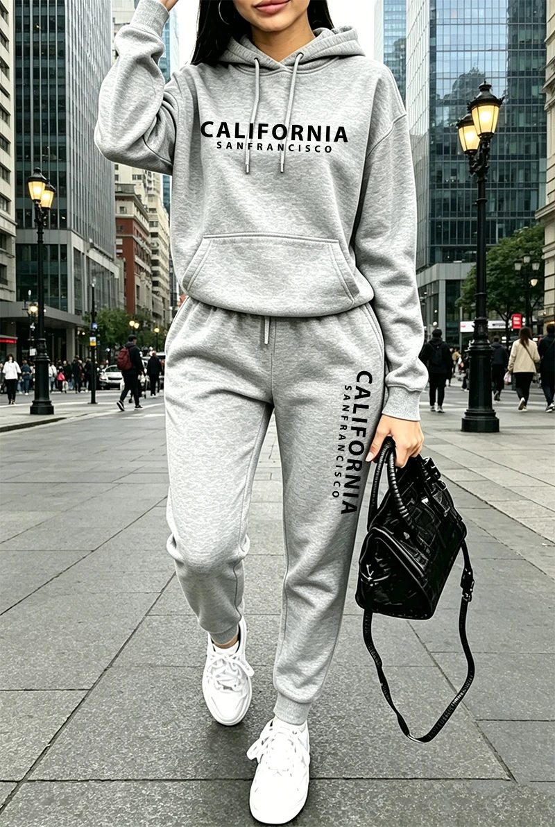 Winter Clothing Usa - Качественный женский спортивный костюм с принтом,