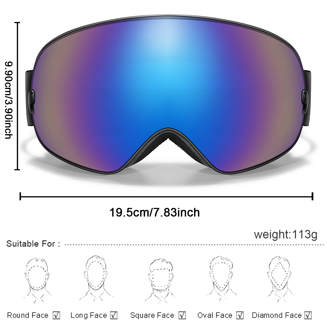 Лыжные очки с противотуманными – обзор и цена Snow Goggle Uv